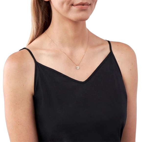 Michael Kors Double Heart Rose Gold CZ pave' set W/Infinity Scarf - Picture 9 of 12